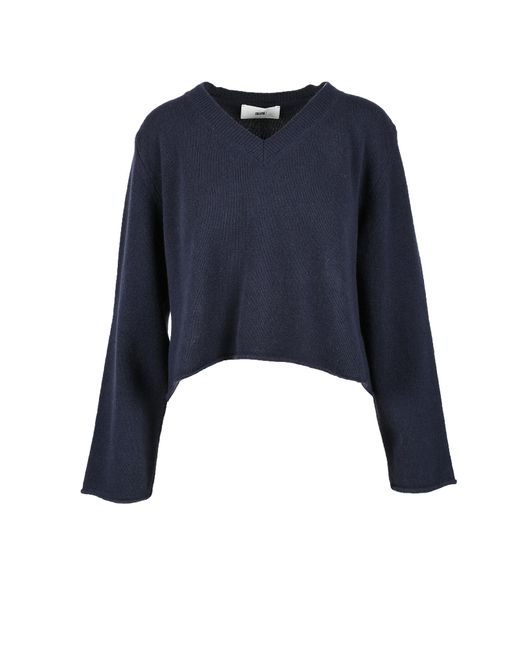 Solotre Pulls Navy Blue Sweater