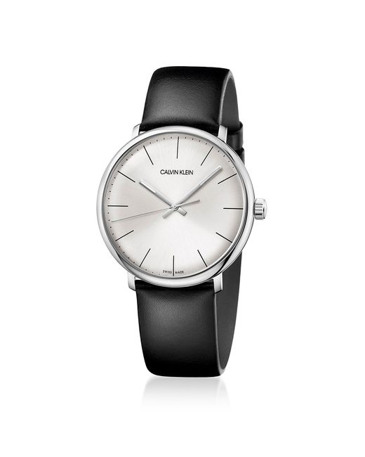 Calvin Klein Collection Montres Homme High Noon Stainless Steel Quartz Watch w Leather Strap