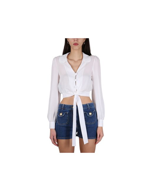 Moschino Chemises Silk Cropped Blouse