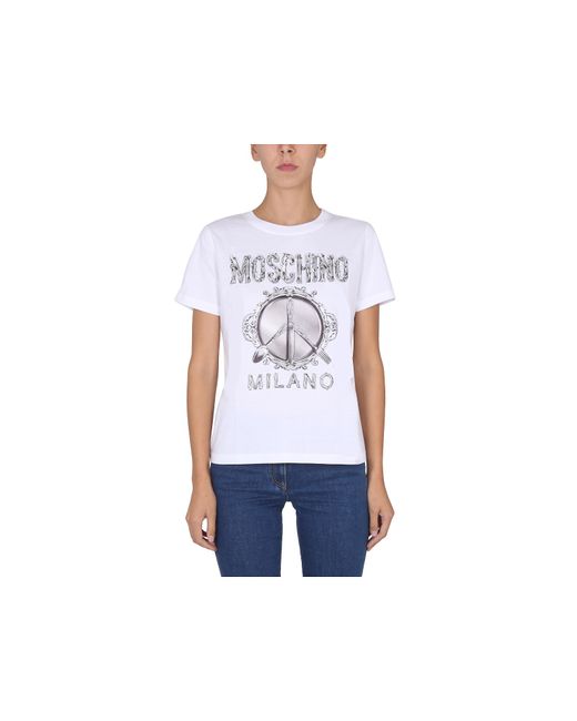 Moschino T-Shirts Tops Cutlery Logo T-Shirt