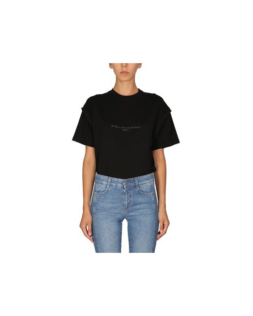 Stella McCartney T-Shirts Tops Crystal Logo T-Shirt