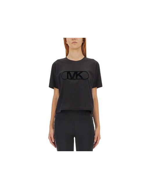 Michael Kors T-Shirts Tops Flocked Logo T-Shirt