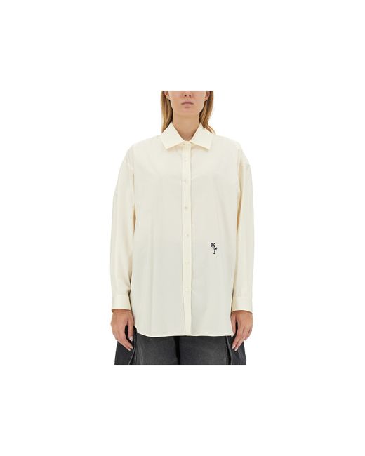 Palm Angels Chemises Shirt With Embroidered Logo