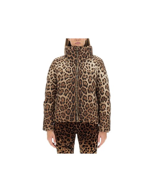 Dolce & Gabbana Vestes Manteaux Leopard Print Padded Jacket