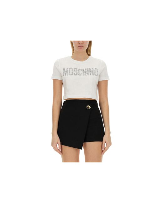 Moschino T-Shirts Tops Cropped T-Shirt With Logo