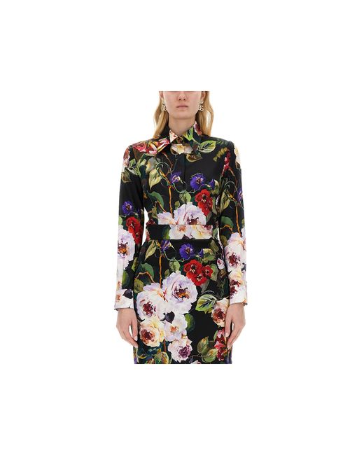 Dolce & Gabbana Chemises Rose Garden Print Shirt
