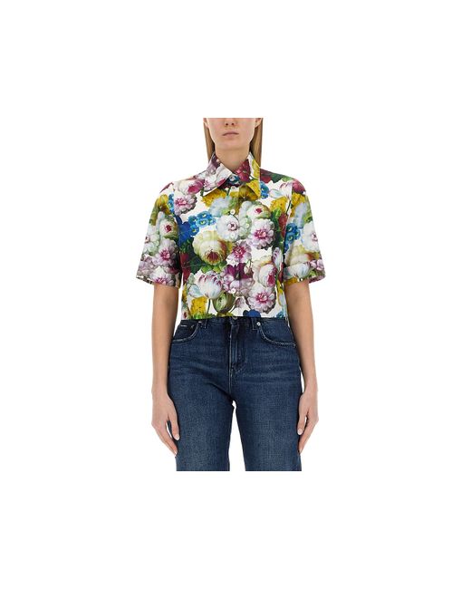 Dolce & Gabbana Chemises Night Flower Print Shirt