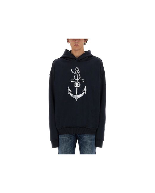 Dolce & Gabbana Sweat-shirts Sweatshirt With Navy Print