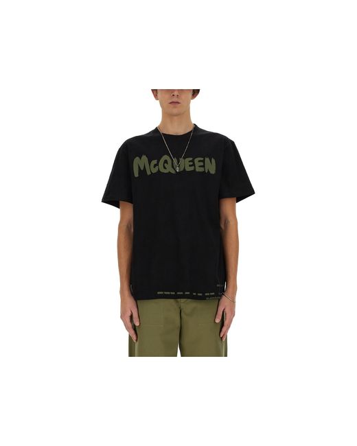 Alexander McQueen T-Shirts Graffiti Logo T-Shirt
