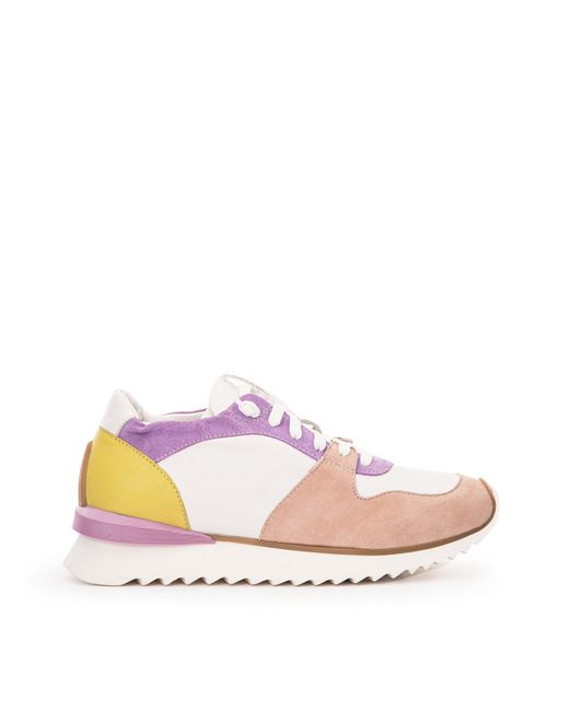Andia Fora Chaussures Ruffle HS Multicolor Suede and Leather Sneaker