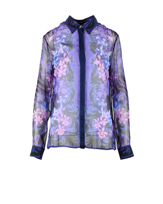 Versace Chemises Nero/Viola Shirt