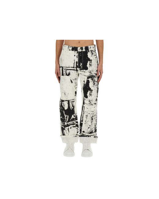 Alexander McQueen Jeans Workwear With Fold Print
