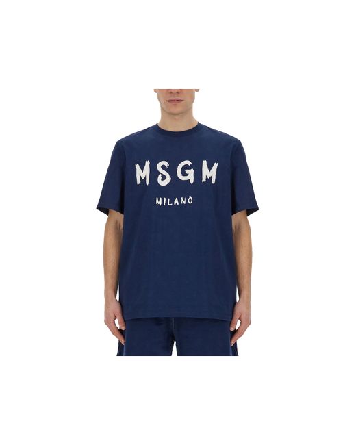 Msgm T-Shirts T-Shirt With Brushed Logo