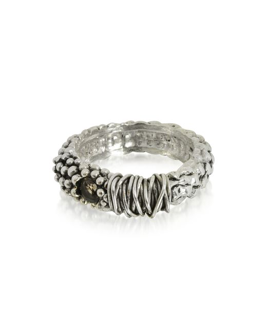 Giacomo Burroni Designer Rings Sterling Ring w/Crystal