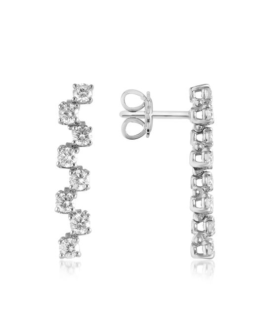 Forzieri Designer Earrings 1.06 ctw Drop Diamond 18K