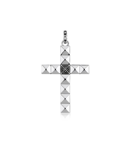 Thomas Sabo Designer Necklaces Blackened Sterling Studded Cross Pendant w Zirconia