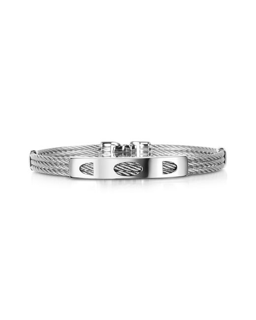 Forzieri Designer Bracelets DiFulco Line Stainless Steel Three-Strand Bracelet