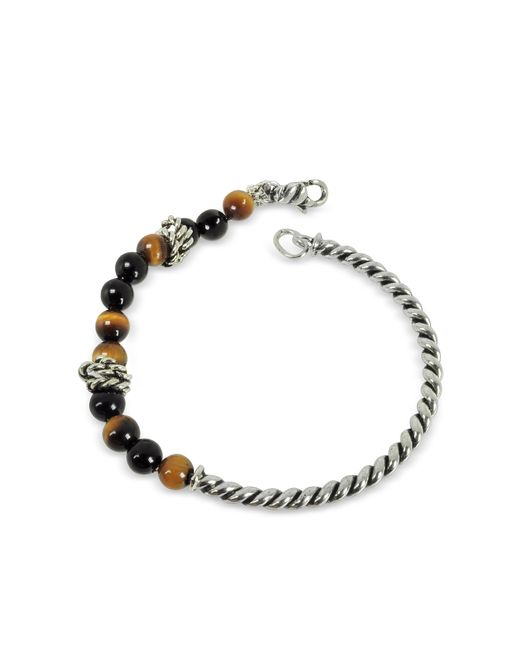 Giacomo Burroni Designer Bracelets Twisted Bangle w/Beads