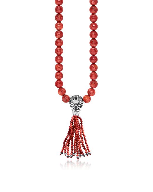 Thomas Sabo Designer Necklaces Ethnic Sterling and Coral Beads