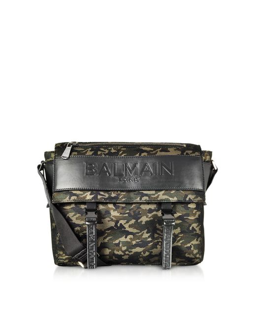 Balmain Designer Bags Military Camouflage Nylon Chuck Messenger