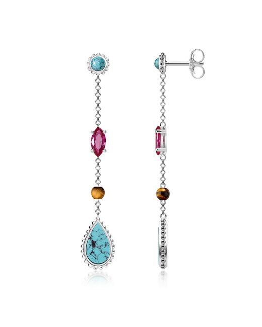 Thomas Sabo Designer Earrings Sterling Riviera Colours Earrings w/Turquoise Synthetic