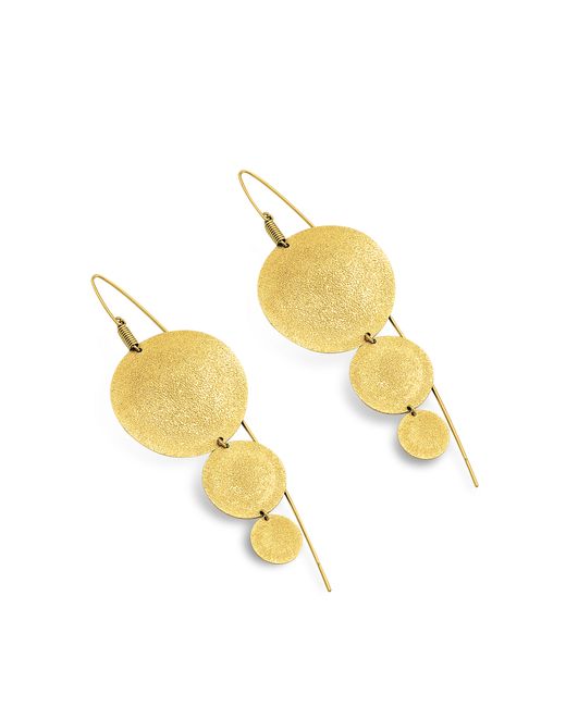 Stefano Patriarchi Designer Earrings Etched Round Triple Drop