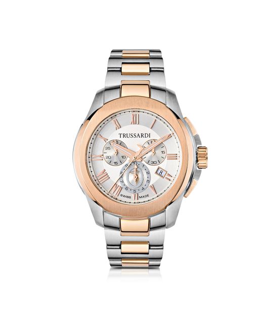 Trussardi Designer Watches T01 Gent Stainless Steel and Rose