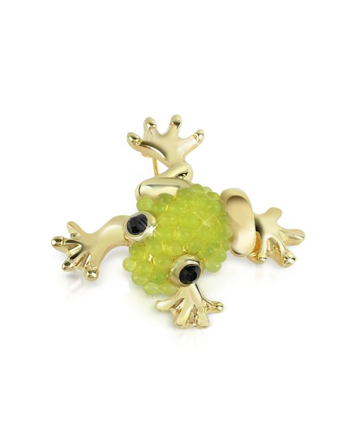 AZ Collection Designer Brooches Pins Light Frog Brooch
