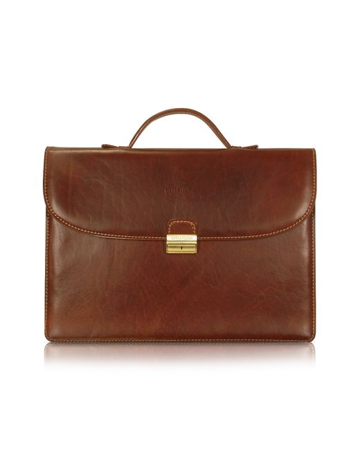 Chiarugi Designer Briefcases Handmade Leather Single Gusset Briefcase