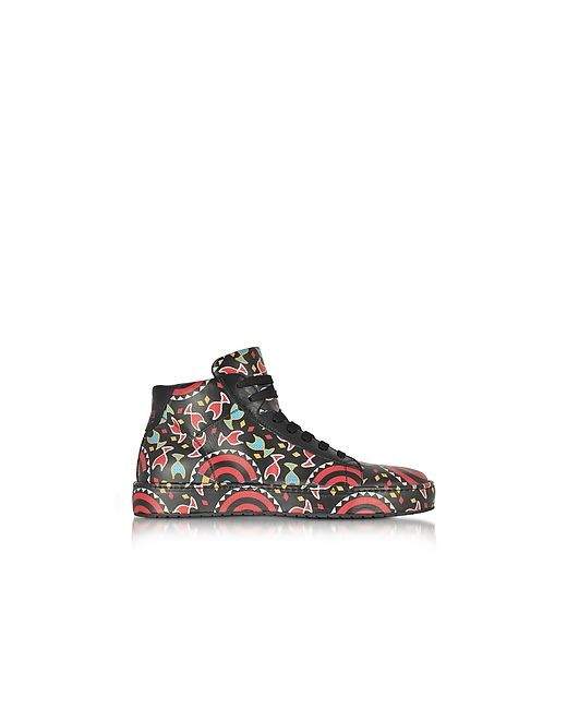 Cesare Paciotti Printed Leather High Top Sneakers