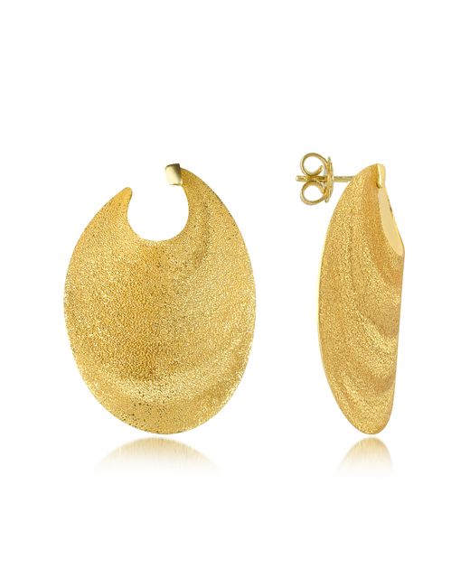 Stefano Patriarchi Designer Earrings Etched Oval Shield Drop