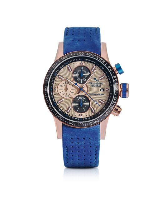 Strumento Marino Designer Watches Admiral Leather Chronograph Watch