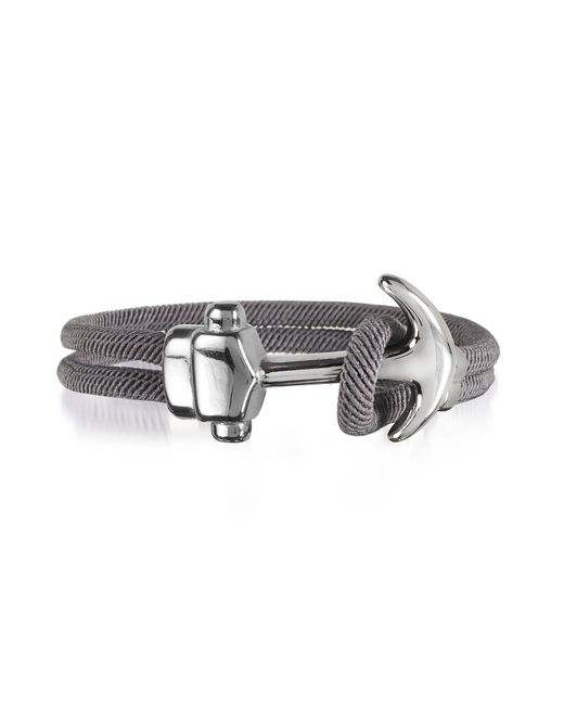 Forzieri Designer Bracelets Nautical Rope Double Bracelet w/Anchor