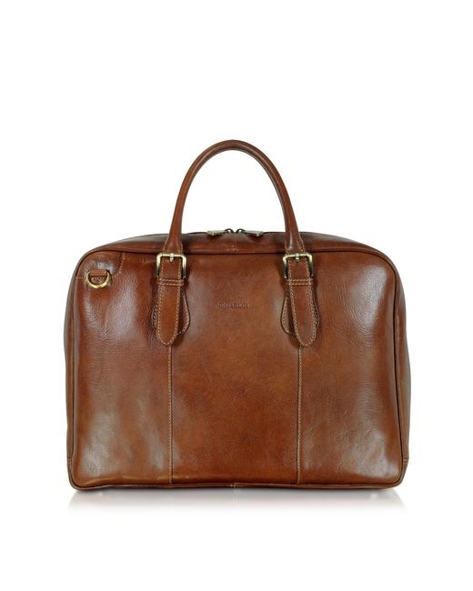 Chiarugi Designer Briefcases Double Handle Leather Briefcase