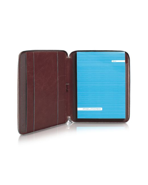 Piquadro Designer Briefcases Square Zip Around Slim Notepad Leather