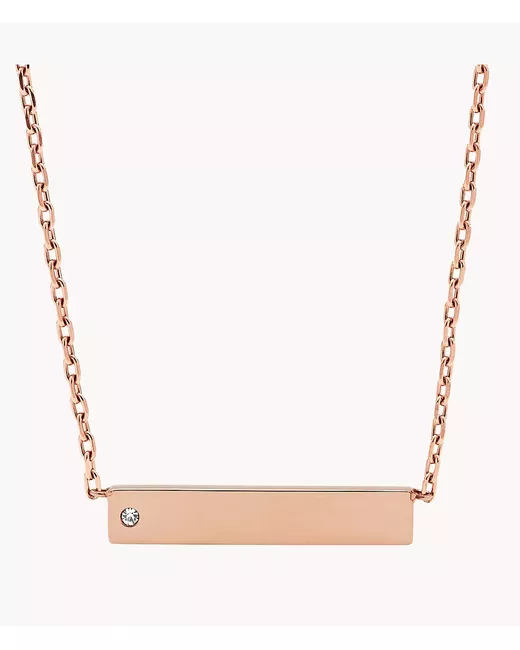 Fossil Outlet Bar Tone Stainless Steel Necklace