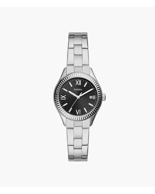 Fossil Outlet Rye Three-Hand Date Stainless Steel Watch