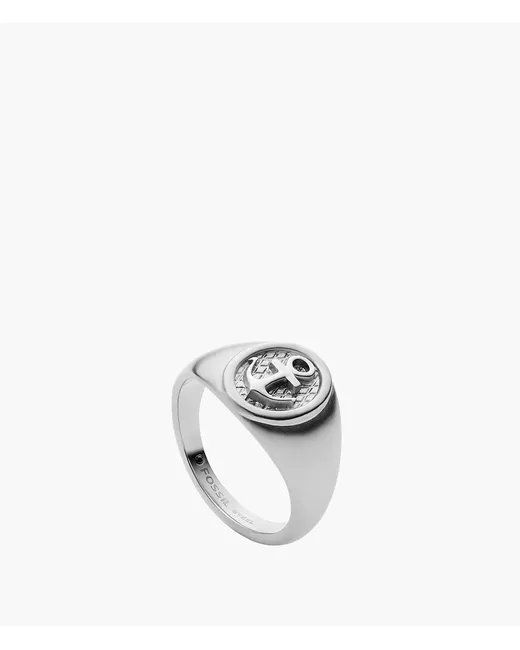 Fossil Outlet Stainless Steel Signet Ring Tone