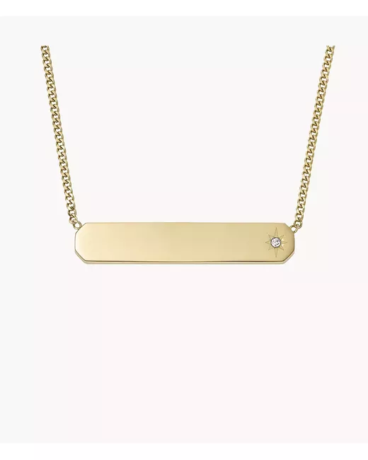 Fossil Drew Tone Stainless Steel Bar Chain Necklace