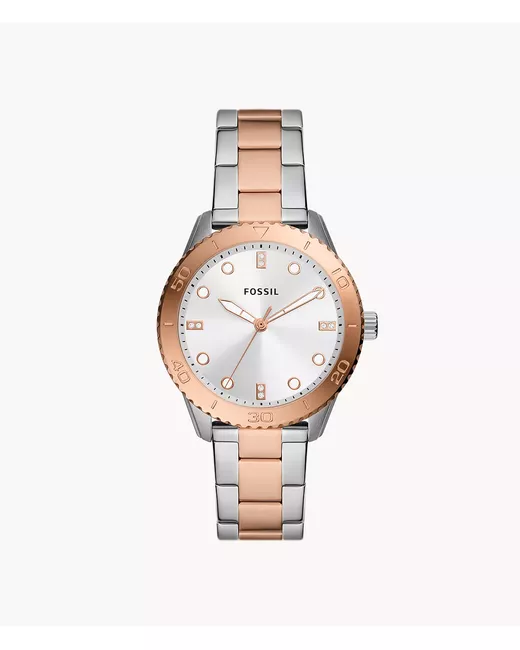 Fossil Outlet Dayle Three-Hand Two-Tone Stainless Steel Watch