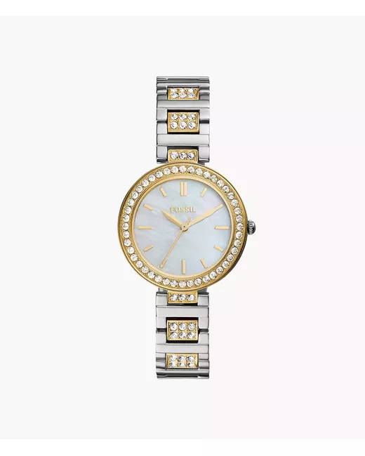 Fossil Outlet Karli Three-Hand Two-Tone Stainless Steel Watch