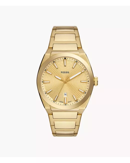Fossil Everett Three-Hand Date Tone Stainless Steel Watch