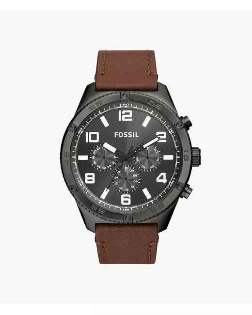 Fossil Outlet Brox Multifunction Leather Watch
