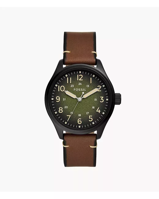 Fossil Outlet Easton Three-Hand Leather Watch