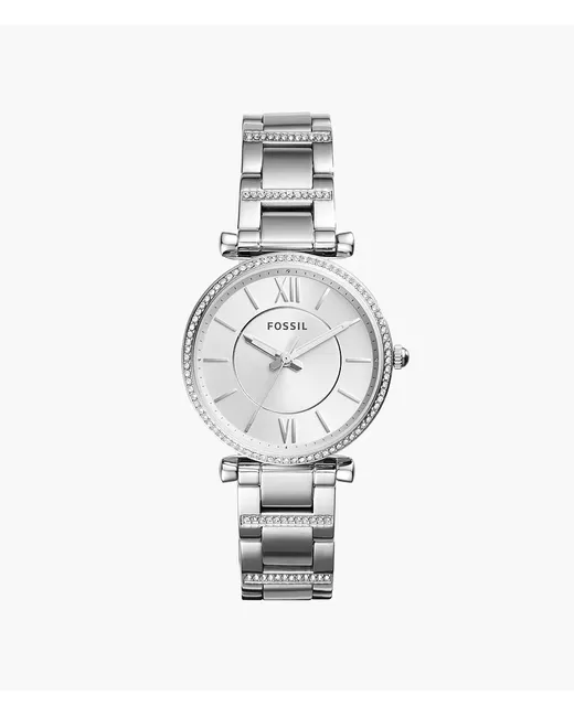 Fossil Carlie Three-Hand Stainless Steel Watch
