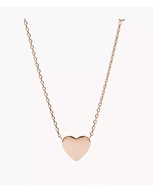 Fossil Drew Heart Tone Stainless Steel Necklace