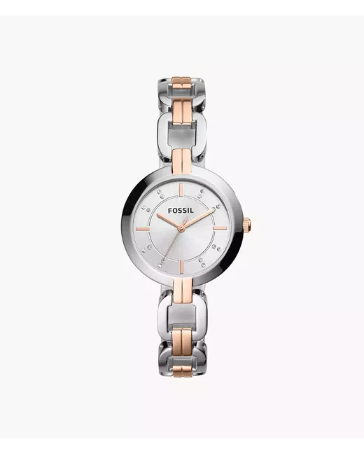 Fossil Outlet Kerrigan Three-Hand Two-Tone Stainless Steel Watch
