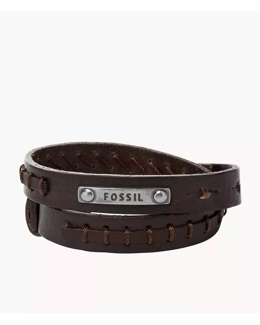 Fossil Double-Wrap Leather Bracelet