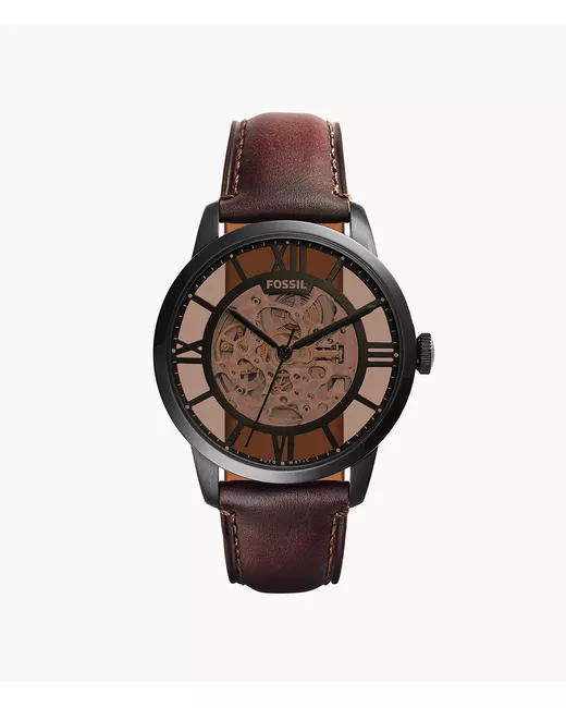 Fossil Townsman Automatic Dark Leather Watch