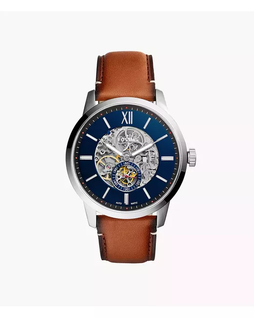 Fossil Townsman 48 mm Automatic Light Leather Watch